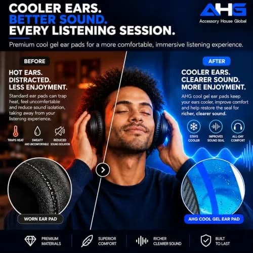 AHG AE2 Cool Gel Ear Pads Compatible with Bose SoundLink ae2 Headphones | Refresh & Stay Cool (120 chars) thumbnail 4