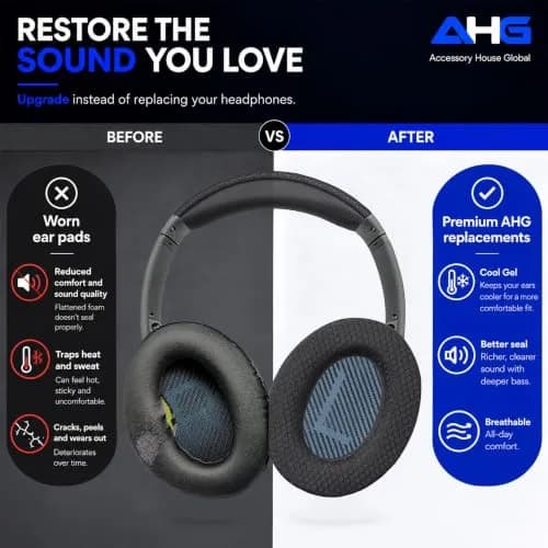 AHG AE2 Cool Gel Ear Pads Compatible with Bose SoundLink ae2 Headphones | Refresh & Stay Cool (120 chars) thumbnail 5