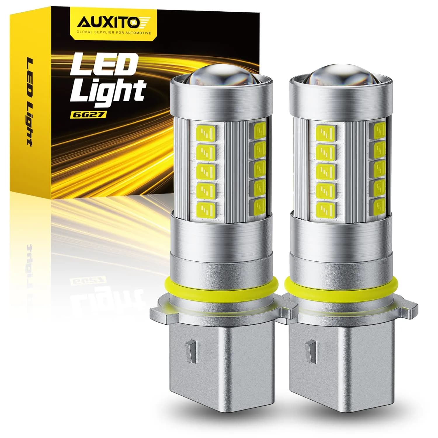 AUXITO 2504/PSX24W LED Fog Light Bulbs 6500K Cool White (2-Pack) | Plug-and-Play Brightness Upgrade — Cool White / PSX26W/12278