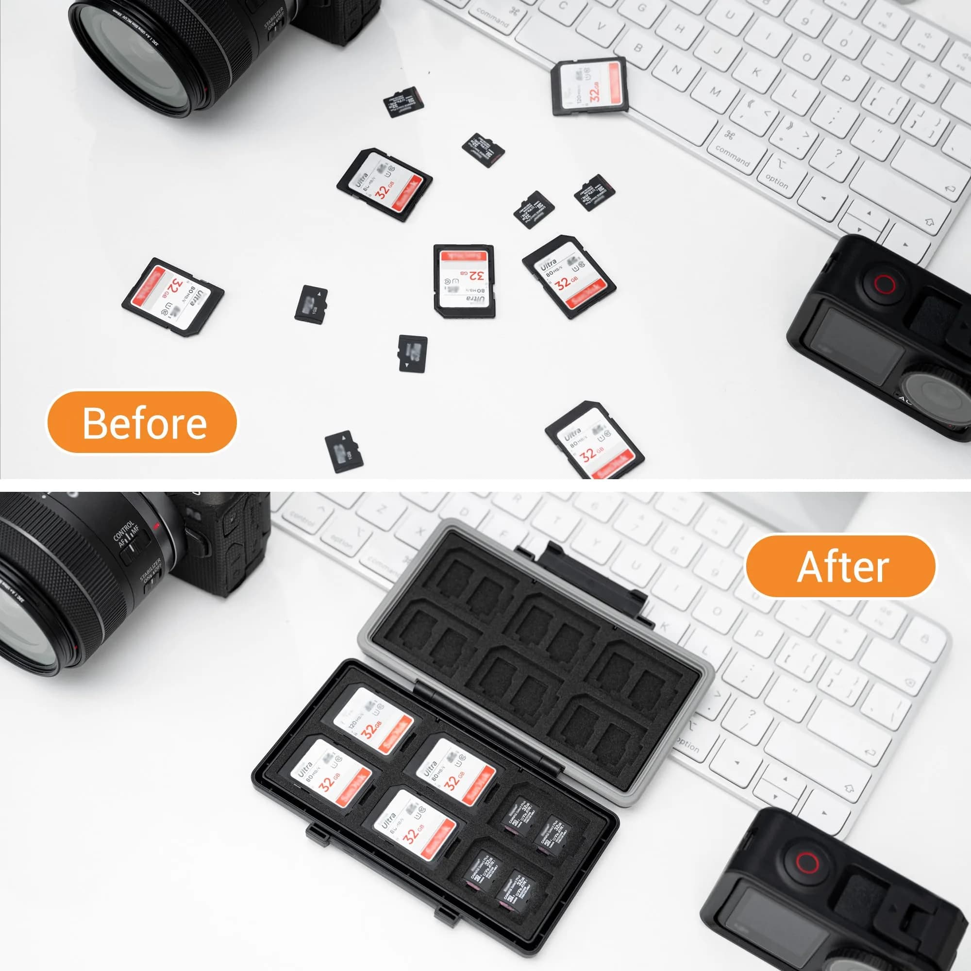 JJC Hot Pink Memory Card Case for 12 SD & 24 Micro SD Cards | Water-Resistant & Anti-Shock - view 8