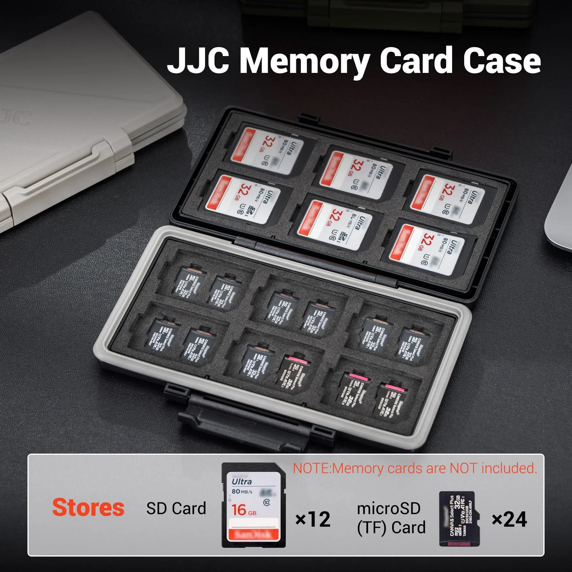 JJC Hot Pink Memory Card Case for 12 SD & 24 Micro SD Cards | Water-Resistant & Anti-Shock - view 4