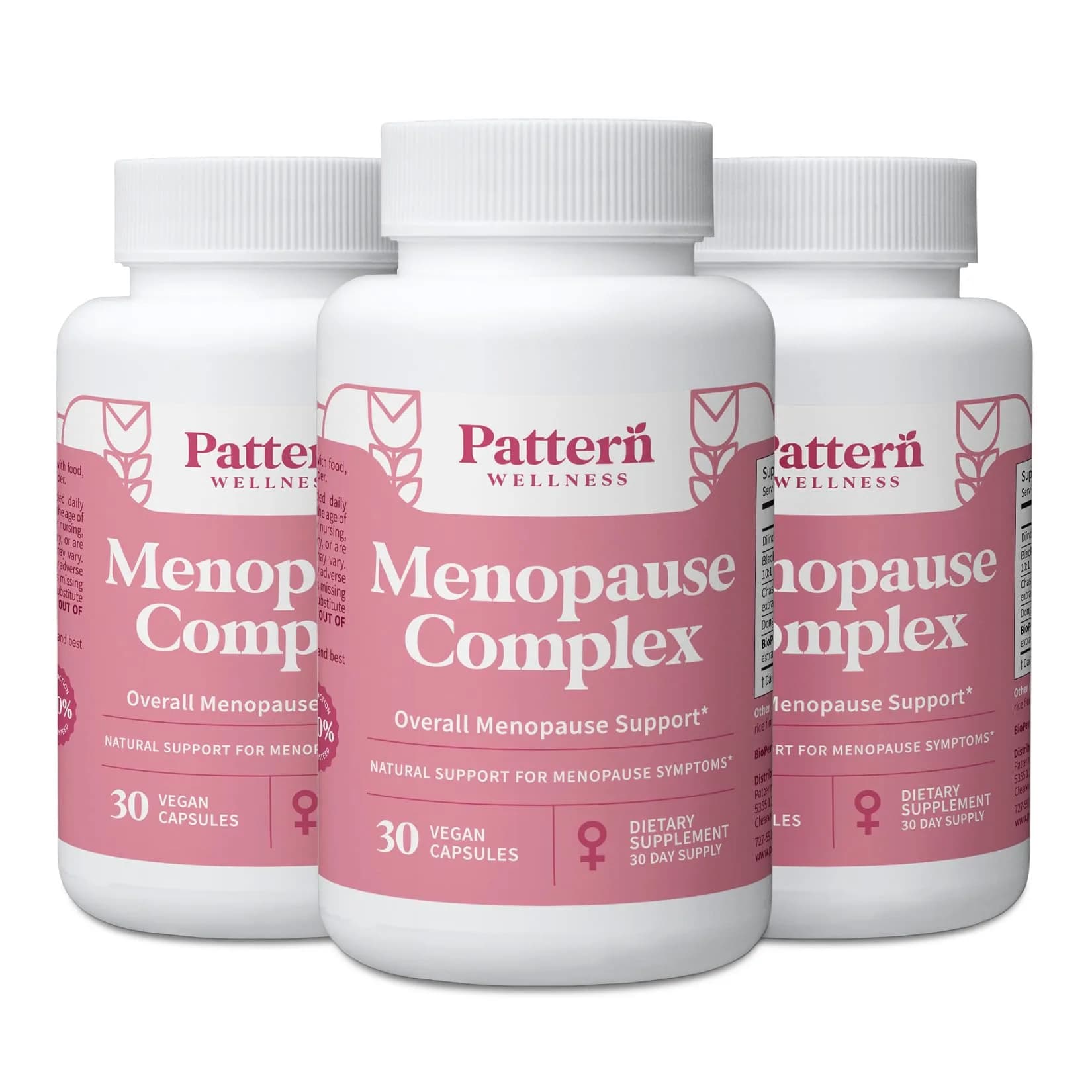 Pattern Wellness Menopause Complex Supplement – 90 Vegan Capsules | Herbal Support for Women’s Balance — capsules