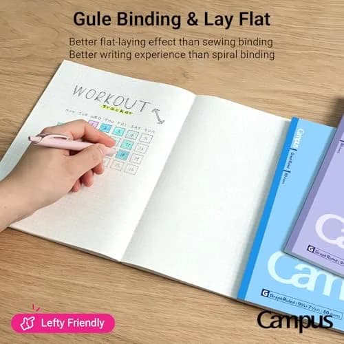 KOKUYO Campus Composition Notebooks 9-3/4" x 7-1/2" 5mm Grid (160 Pages / 80 Sheets Each, Pack of 3) thumbnail 4