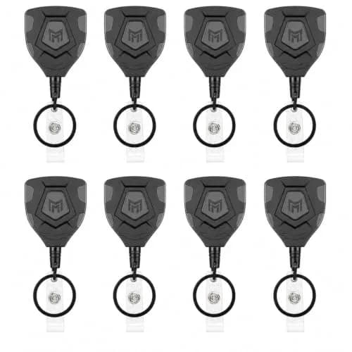MNGARISTA Heavy Duty Retractable Badge Reel 8 Pack | 8 oz Pull Force, 31.5'' Steel Cord thumbnail 1