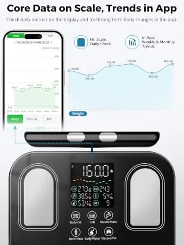 arboleaf Body Fat Scale for Body Weight 8-Electrode BMI | Full-Body Composition Tracker thumbnail 4