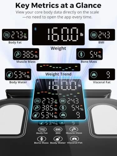 arboleaf Body Fat Scale for Body Weight 8-Electrode BMI | Full-Body Composition Tracker thumbnail 3