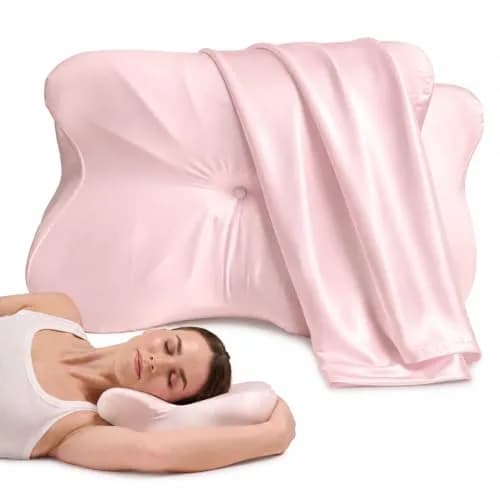 Derila Ergo Premium Blend Pillowcase with Modal & Silk, 54x36x12 cm (21.25x14.17x4.72 in) | Zippered Beauty Pillow Cover for Neck Pillows thumbnail 1