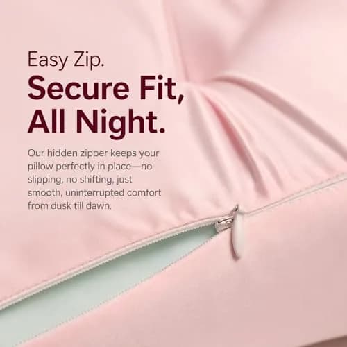 Derila Ergo Premium Blend Pillowcase with Modal & Silk, 54x36x12 cm (21.25x14.17x4.72 in) | Zippered Beauty Pillow Cover for Neck Pillows thumbnail 5