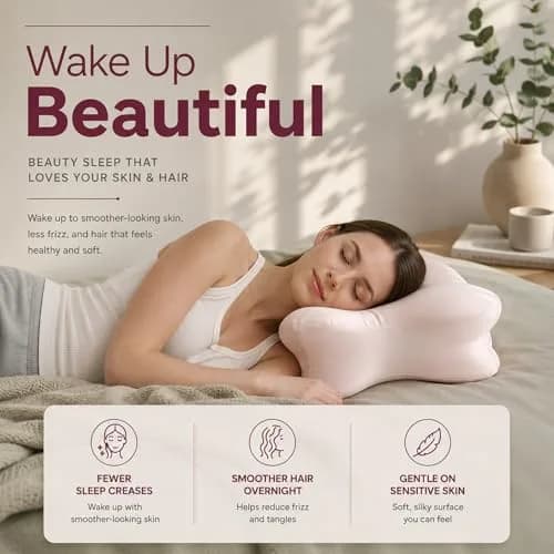 Derila Ergo Premium Blend Pillowcase with Modal & Silk, 54x36x12 cm (21.25x14.17x4.72 in) | Zippered Beauty Pillow Cover for Neck Pillows thumbnail 3