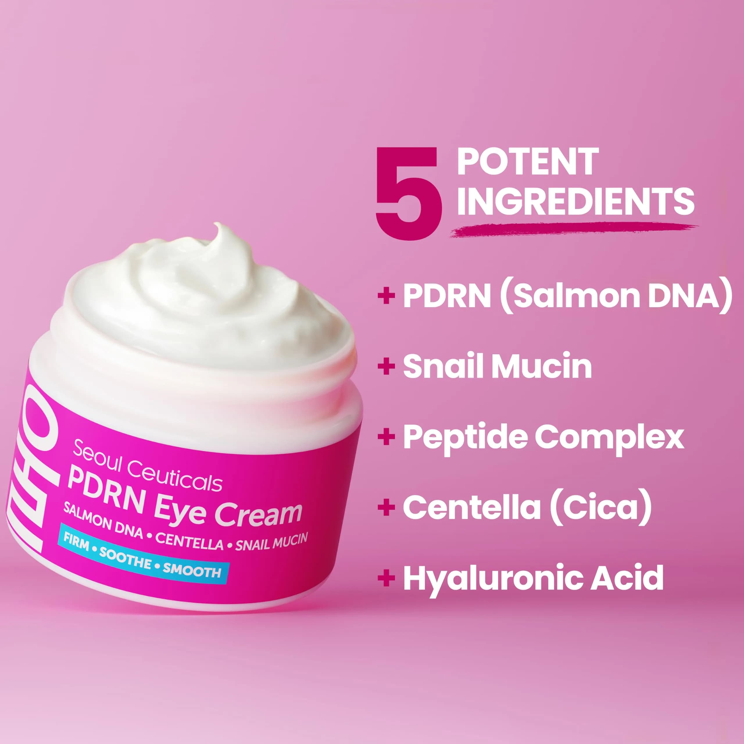 SeoulCeuticals PDRN Eye Cream 15ml (0.5 Fl Oz) | Korean Skincare for Dark Circles & Fine Lines - view 3