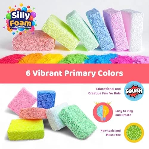 LYRK Collections Silly Foam Modeling Foam Beads 4.4 oz (125g) Neon Pastel Colors | Mess-Free Sensory Play for Kids thumbnail 3