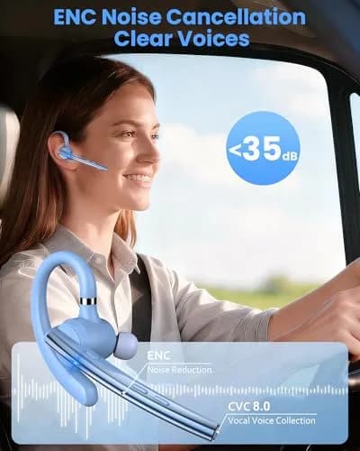 New Bee M54 Bluetooth Headset with Charging Case | 72H Talk Time, Dual Mic, Bluetooth 5.1 thumbnail 5