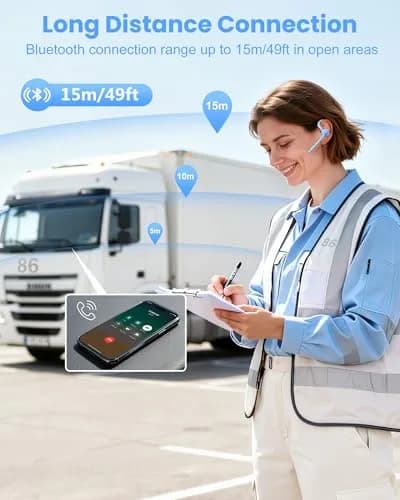New Bee M54 Bluetooth Headset with Charging Case | 72H Talk Time, Dual Mic, Bluetooth 5.1 thumbnail 6