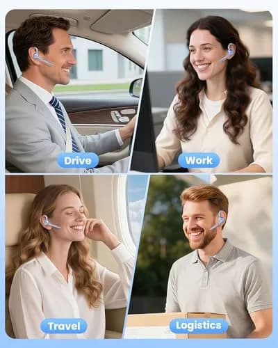 New Bee M54 Bluetooth Headset with Charging Case | 72H Talk Time, Dual Mic, Bluetooth 5.1 thumbnail 8