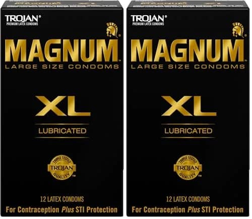 TROJAN Magnum XL Large Size Lubricated Condoms 24 Count (12 Count, Pack of 2) | America's #1 Condom for Comfort and Protection thumbnail 1