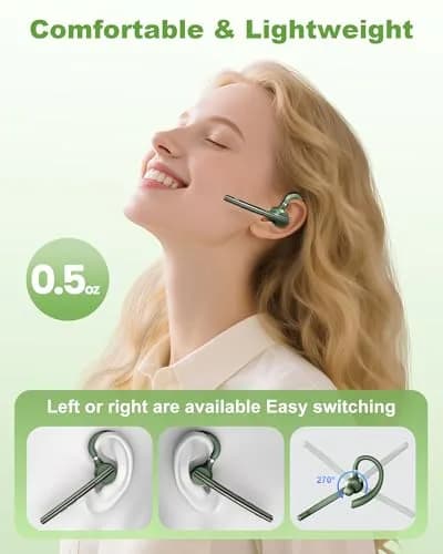 New Bee M54 Bluetooth Headset with Charging Case | 72H Talk Time, Dual Mic, 15m Range thumbnail 5