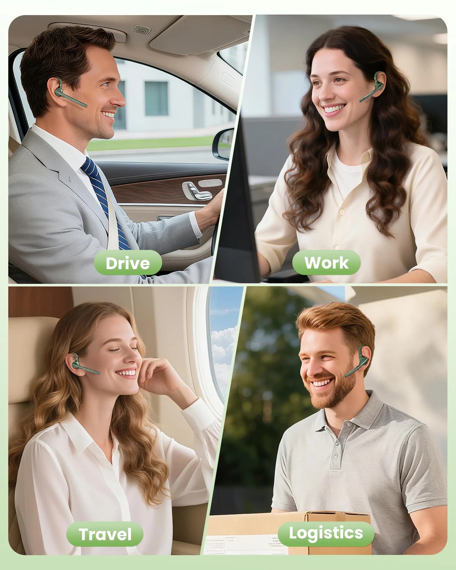 New Bee M54 Bluetooth Headset with Charging Case | 72H Talk Time, Dual Mic, 15m Range - view 7