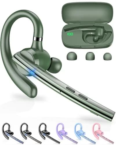 New Bee M54 Bluetooth Headset with Charging Case | 72H Talk Time, Dual Mic, 15m Range thumbnail 1