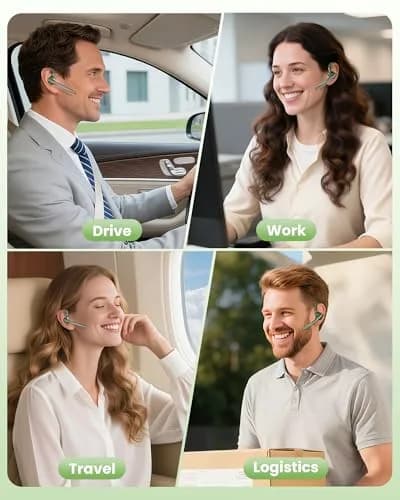 New Bee M54 Bluetooth Headset with Charging Case | 72H Talk Time, Dual Mic, 15m Range thumbnail 7