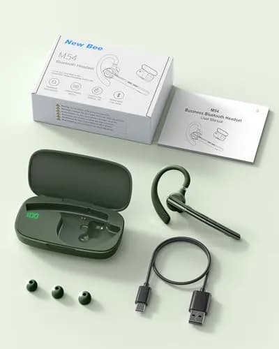 New Bee M54 Bluetooth Headset with Charging Case | 72H Talk Time, Dual Mic, 15m Range thumbnail 8