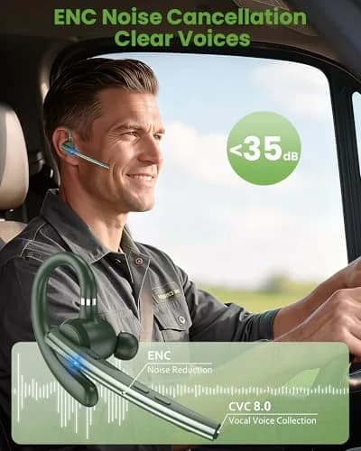 New Bee M54 Bluetooth Headset with Charging Case | 72H Talk Time, Dual Mic, 15m Range thumbnail 2