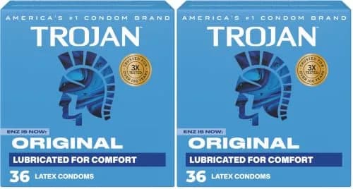 TROJAN ENZ Lubricated Condoms, Latex, 72 Count (Pack of 2) | Triple-Tested for Reliability thumbnail 1