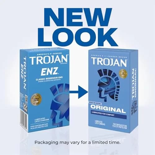 TROJAN ENZ Lubricated Condoms, Latex, 72 Count (Pack of 2) | Triple-Tested for Reliability thumbnail 2