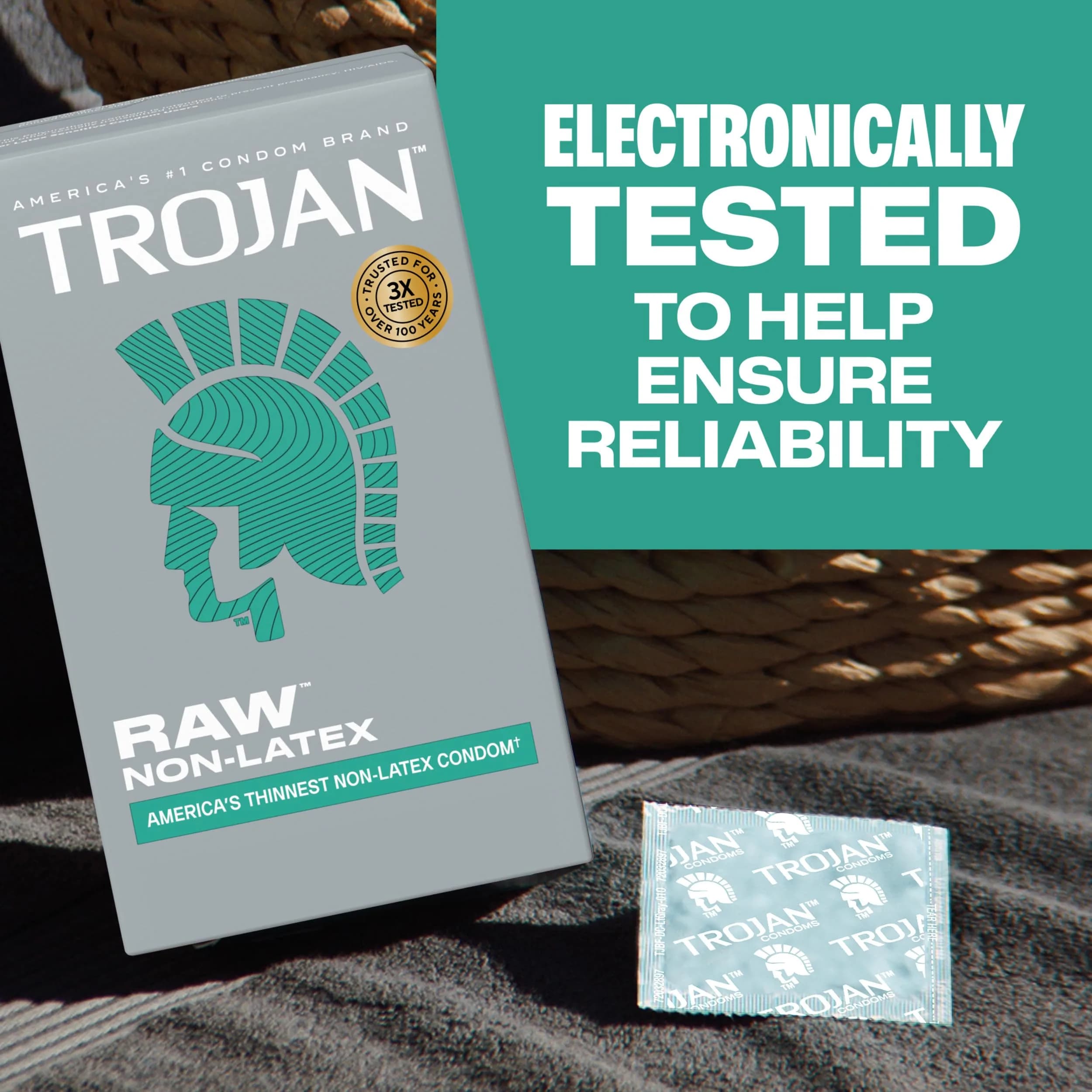 TROJAN Raw Non-Latex Lubricated Thin Condoms for Men, 20 Count (Pack of 2) | America’s Thinnest Latex-Free Condoms - view 9