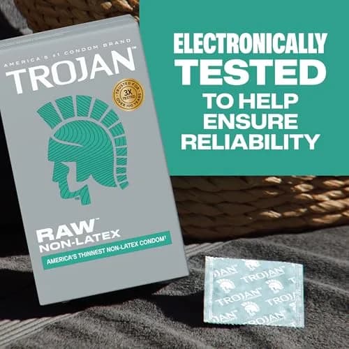 TROJAN Raw Non-Latex Lubricated Thin Condoms for Men, 20 Count (Pack of 2) | America’s Thinnest Latex-Free Condoms thumbnail 9