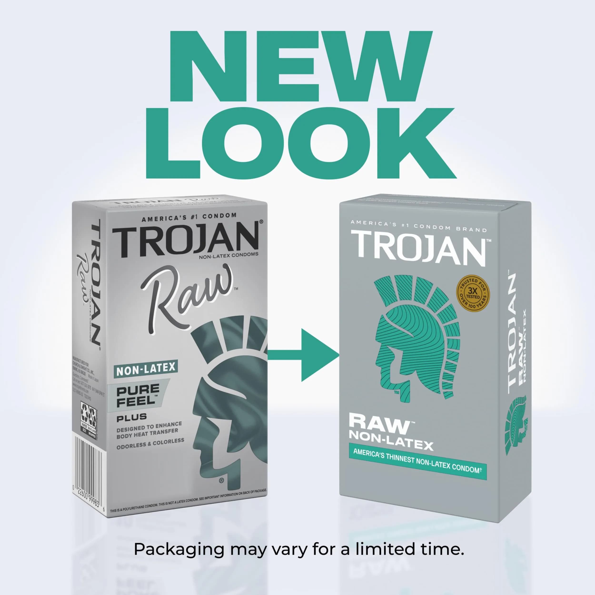 TROJAN Raw Non-Latex Lubricated Thin Condoms for Men, 20 Count (Pack of 2) | America’s Thinnest Latex-Free Condoms - view 2