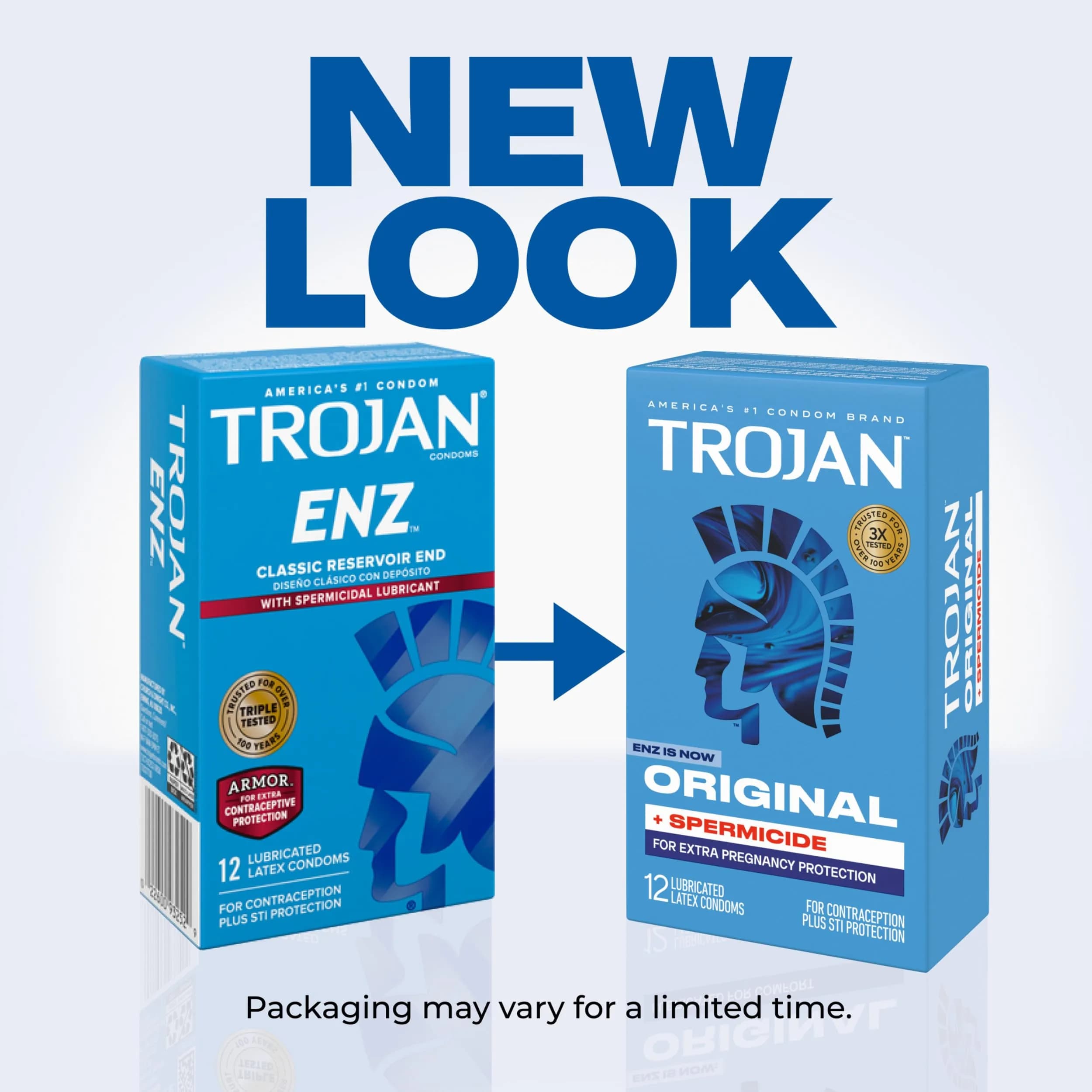 TROJAN ENZ Spermicidal Lubricated Condoms, Value Pack, 36 Count (Pack of 2) | Trusted Protection - view 2