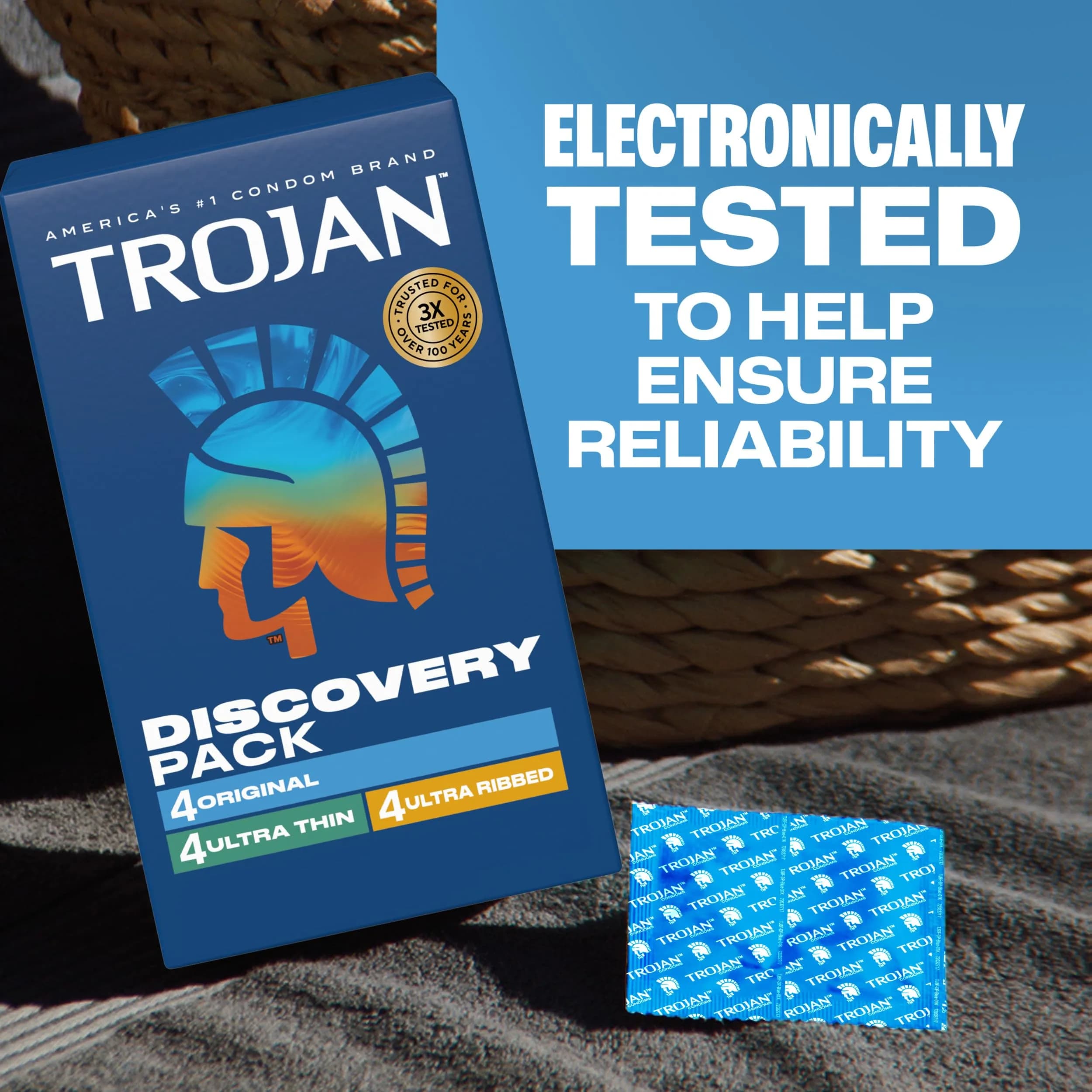 TROJAN Discovery Pack Assorted Latex Condoms 24 Count (12 Count Pack of 2) | Variety for Enhanced Pleasure - view 8
