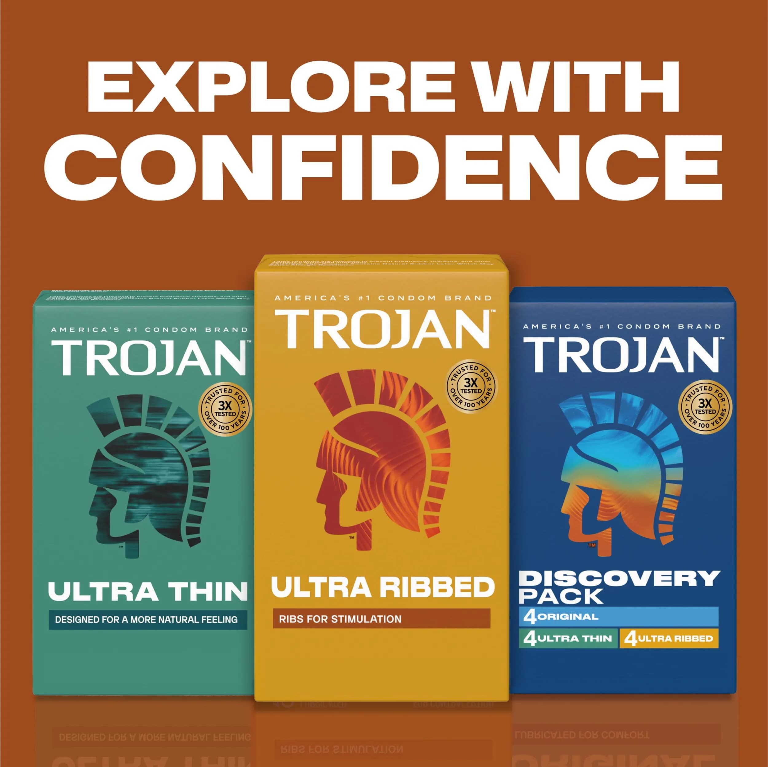 TROJAN Ultra Ribbed Condoms 72 Count (Pack of 2) | Deep Ribs for Partner Stimulation - view 6