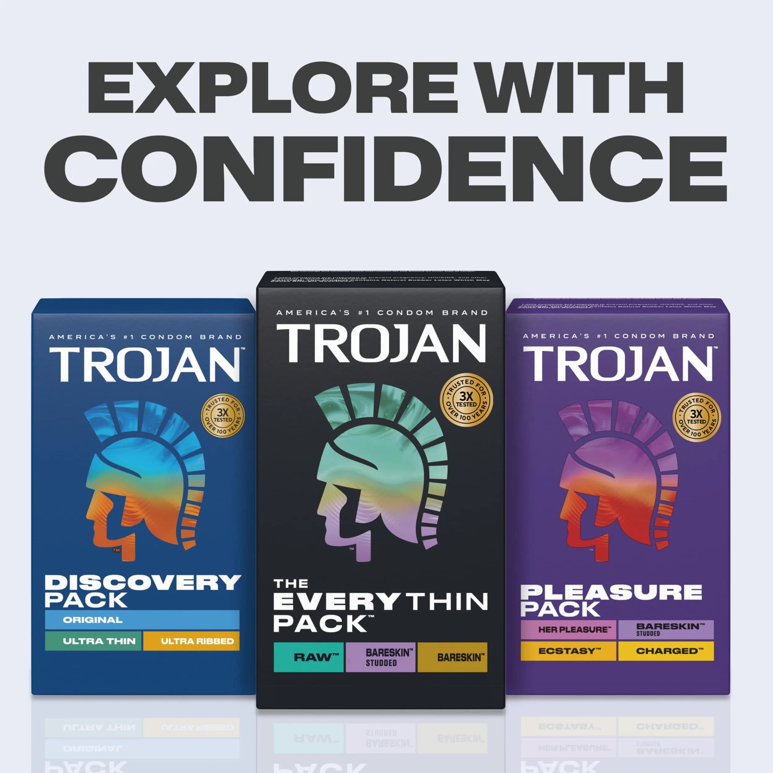 TROJAN BareSkin Condoms Everythin Variety Pack 48 Count (24 Count x 2 Packs) | Ultra Thin Lubricated Latex Condoms for Enhanced Sensation - view 7