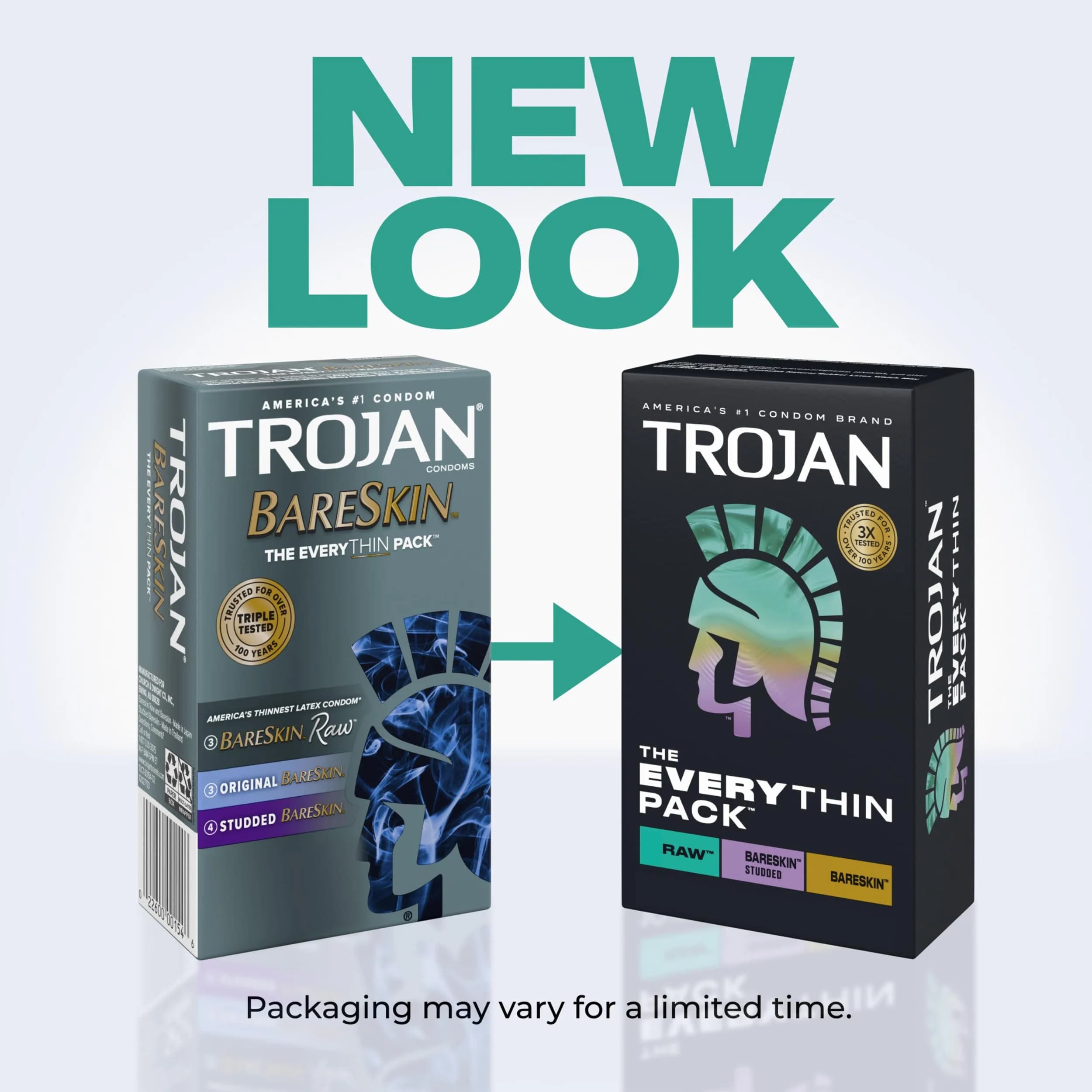 TROJAN BareSkin Condoms Everythin Variety Pack 48 Count (24 Count x 2 Packs) | Ultra Thin Lubricated Latex Condoms for Enhanced Sensation - view 2