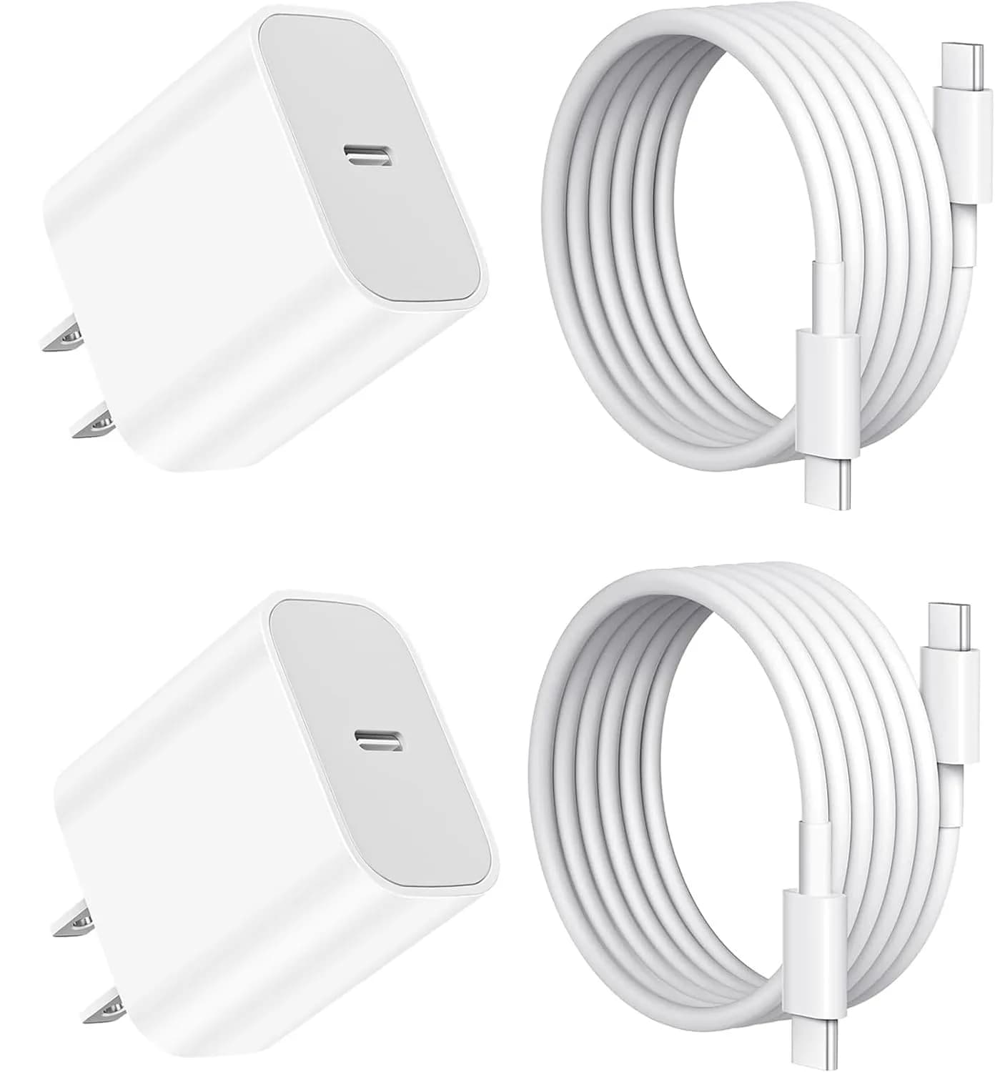 Aevonz 20W USB C Fast Charger & 6.6FT Cable | Charges iPad Pro in 1.3 Hours — White / 6.6FT