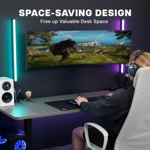 VIVO Black Heavy Duty Monitor Mount Wall Bracket for Ultrawide Screens up to 49 inch | 6.3 inch Height Adjustment thumbnail 8