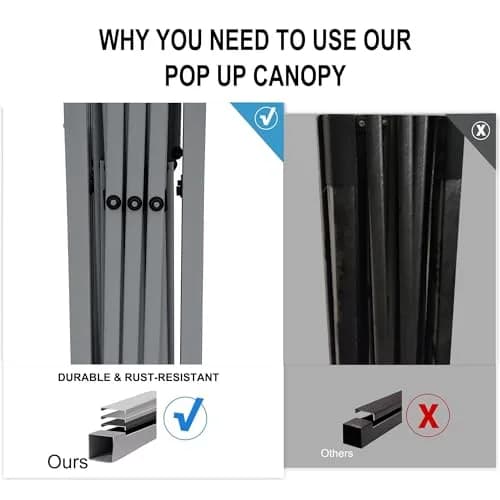 SANWAY 10x10 Pop Up Canopy with Sidewalls x 4 | Waterproof & UV-Resistant Outdoor Shelter thumbnail 7