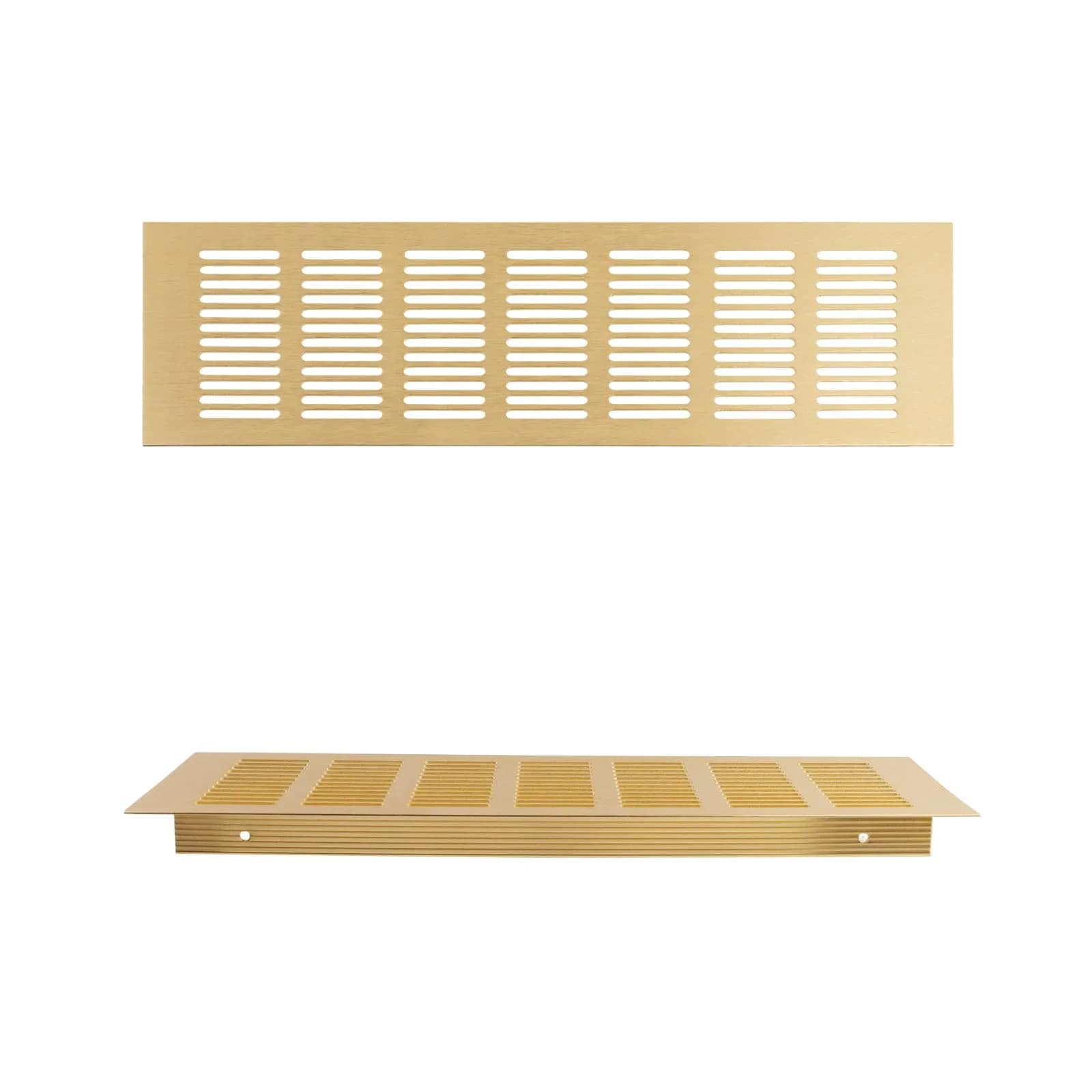 Geesatis Gold Air Vent Cover 11.8 x 4 Inch | Rust-Proof Aluminum Alloy for Cabinets & Closets - view 3