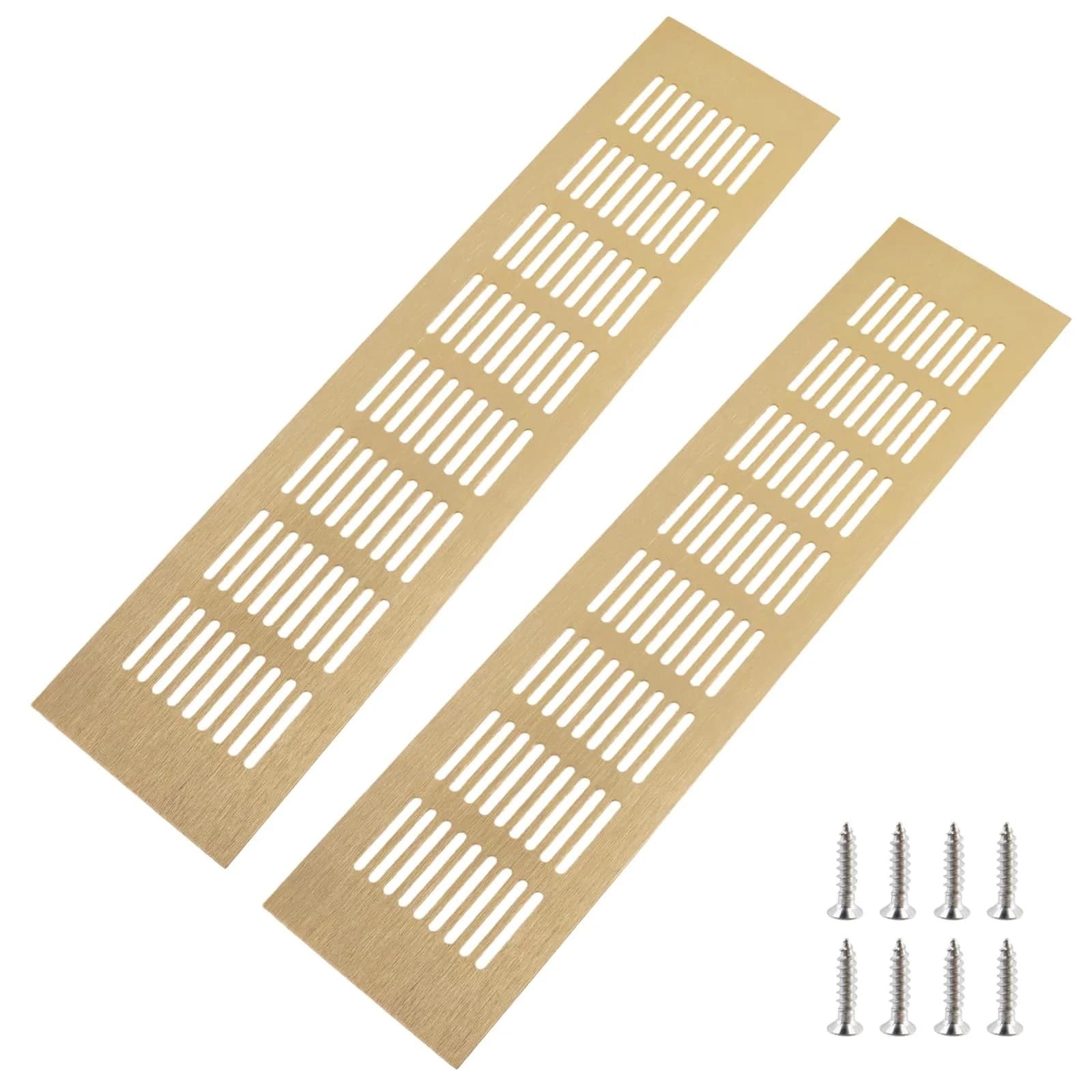 Geesatis Gold Air Vent Cover 13.8 x 3.1 Inch | Rust-Proof Aluminum Alloy Louvered Grill - main product image