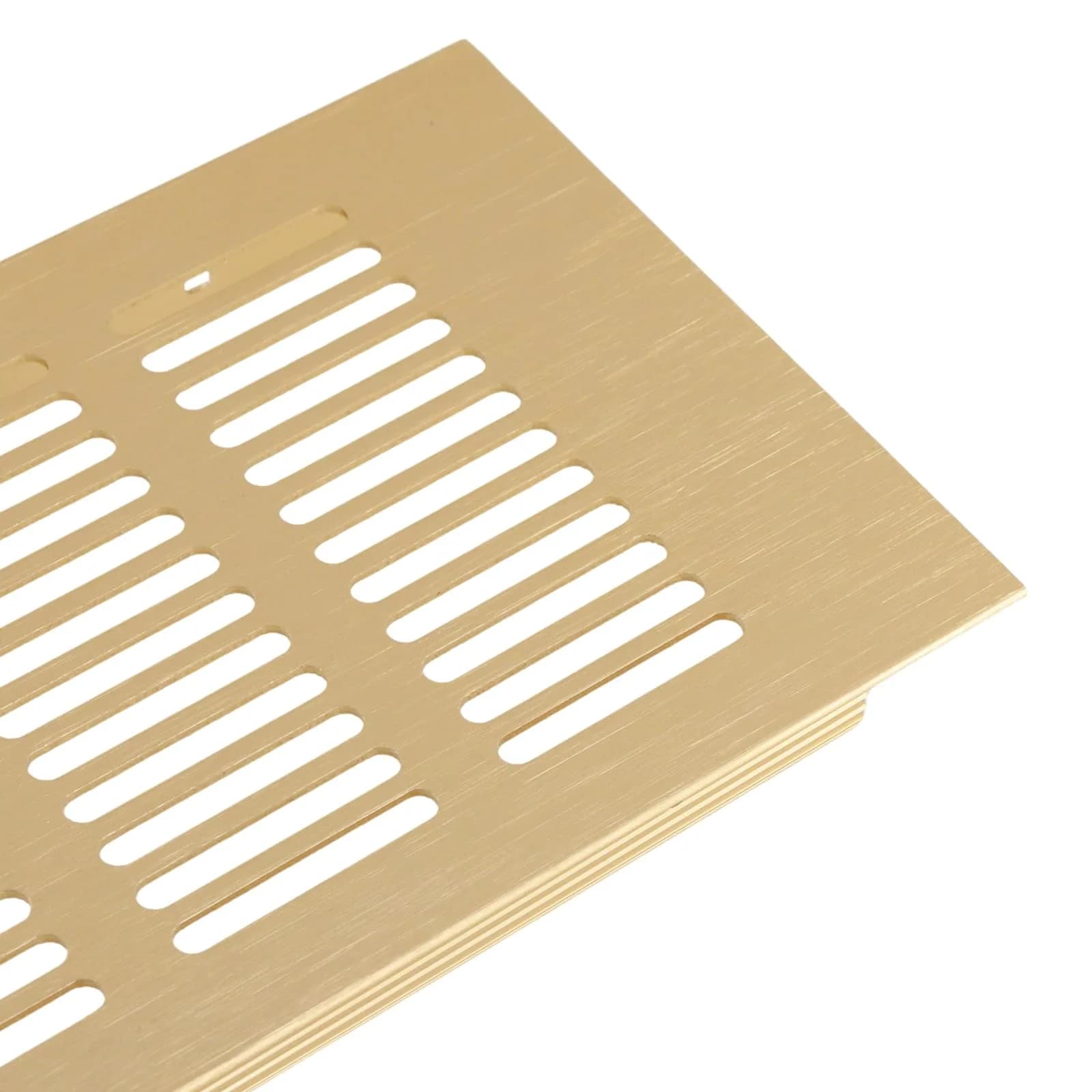 Geesatis Gold Air Vent Cover 13.8 x 4 Inch | Rust-Proof Aluminum Alloy for Cabinets & Closets - view 4