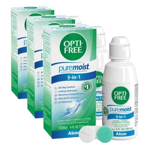 Opti-Free Puremoist Multi-Purpose Contact Lens Solution 3x10 FL Oz | Doctor Recommended for All-Day Comfort & Moisture thumbnail 1
