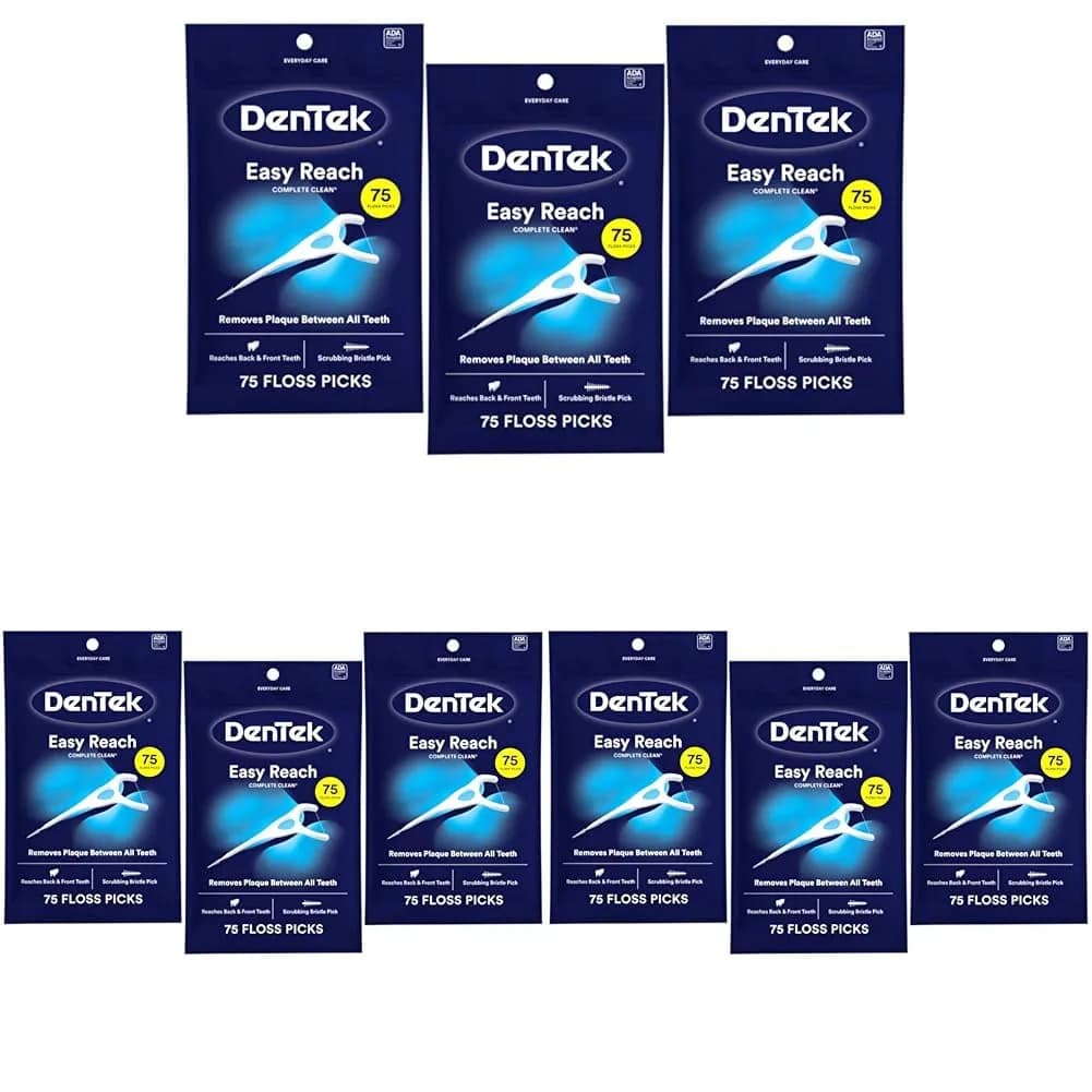 DenTek Complete Clean Easy Reach Floss Picks 675 Count (Pack of 9) | Dermatologist Tested for Daily Oral Hygiene - main product image