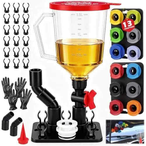 SEDY 22-Piece Engine Oil Funnel Kit with Magnetic Base & 1.59 QT No-Spill Funnel | Hands-Free Oil Filling for Cars & Motorcycles thumbnail 1