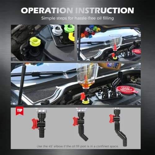 SEDY 22-Piece Engine Oil Funnel Kit with Magnetic Base & 1.59 QT No-Spill Funnel | Hands-Free Oil Filling for Cars & Motorcycles thumbnail 6