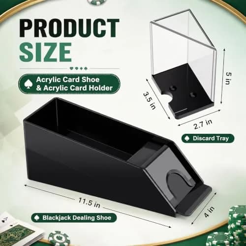Honoson Blackjack Shoe and Discard Tray Set 6 Deck Acrylic | Casino Game Accessory thumbnail 6