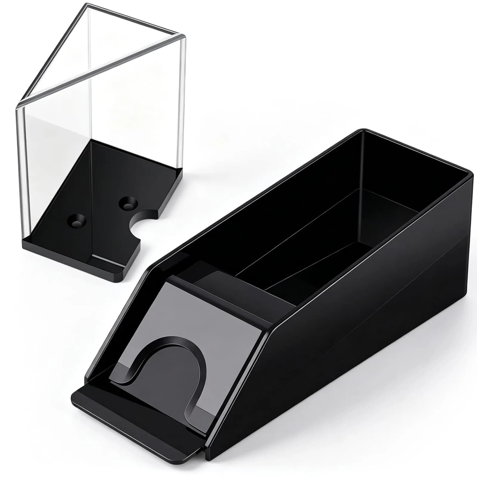 Honoson Blackjack Shoe and Discard Tray Set 6 Deck Acrylic | Casino Game Accessory — Black
