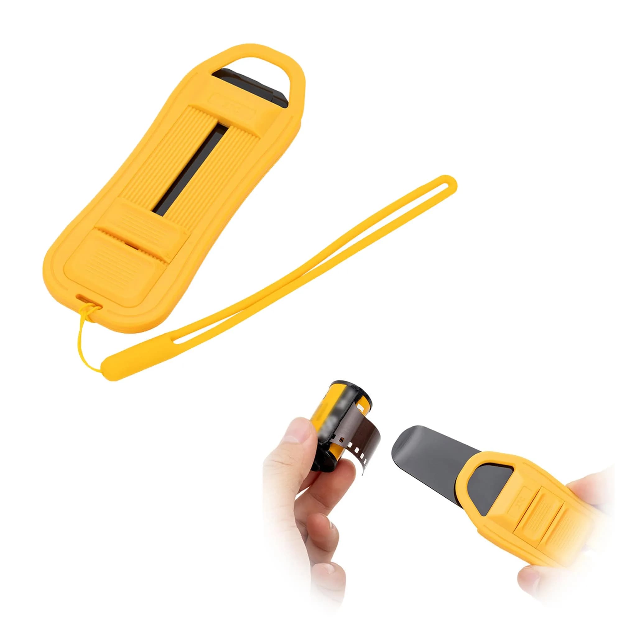 JJC 35mm Film Retriever Tool Extractor with Lanyard | Easy daylight film extraction, durable ABS & PET, for 135 films — Yellow