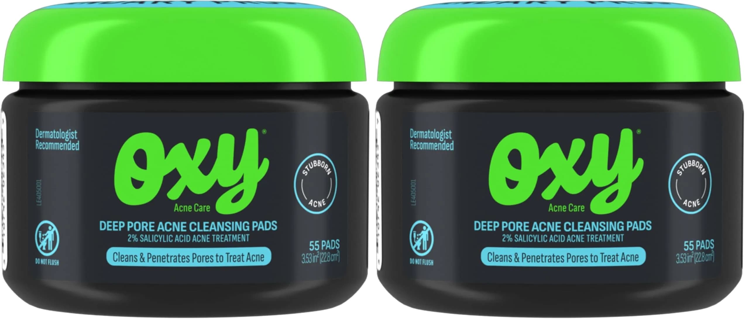 Oxy Deep Pore Acne Cleansing Pads with 2% Salicylic Acid | 110 Count (Pack of 2) — black