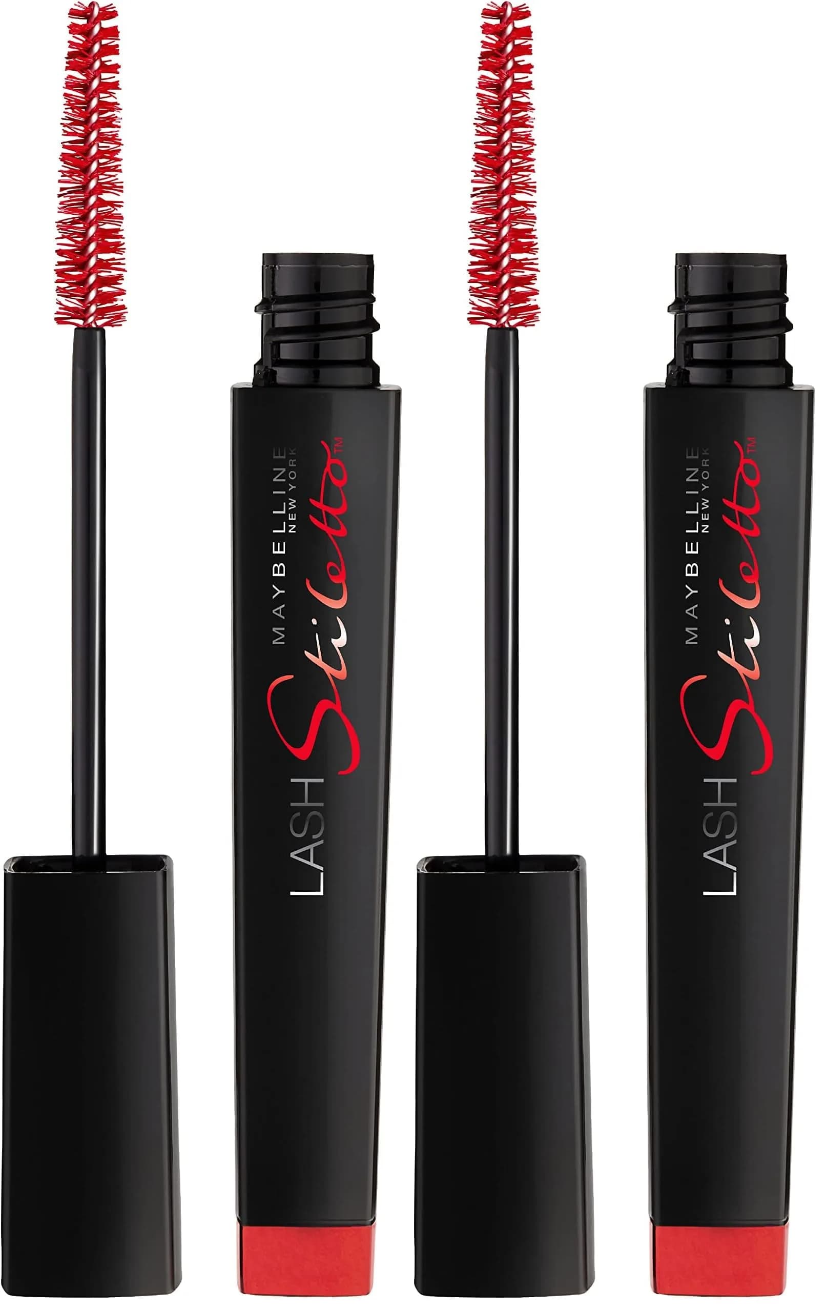 Maybelline Lash Stiletto Waterproof Mascara 0.22 Fl Oz (Pack of 2) | Lengthening, Waterproof, Pro-Vitamin B-5 — VERY BLACK